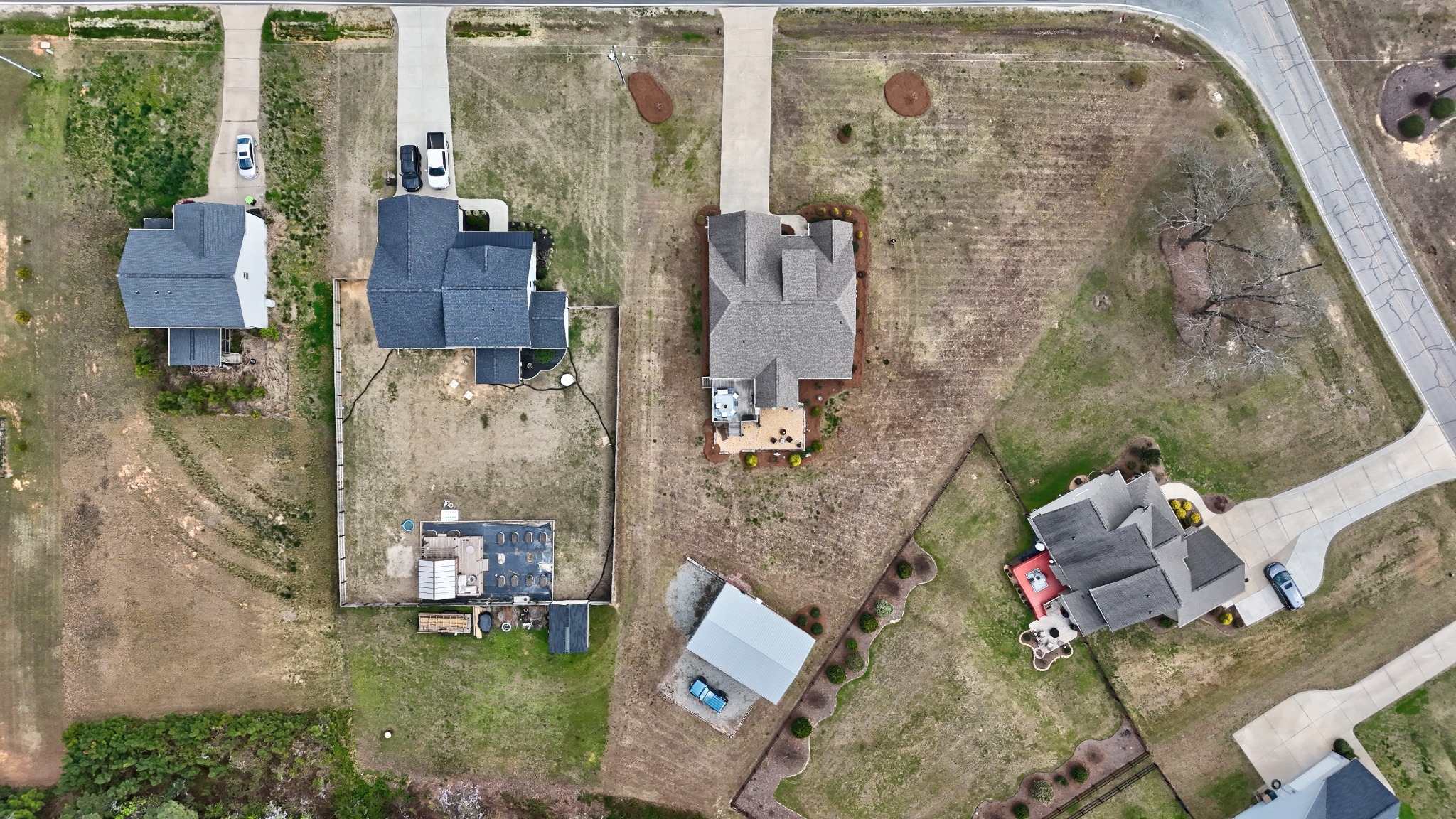 Straight-down drone photograph showing property layout