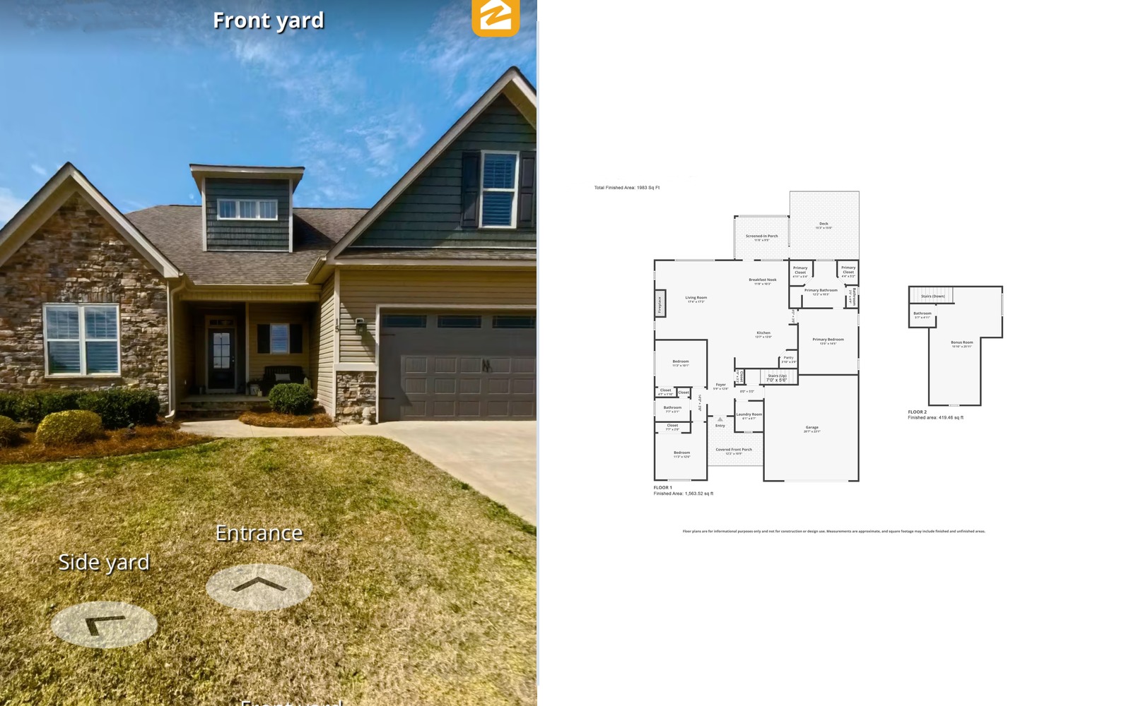 Zillow-hosted 3D Home tour and exported floorplan example